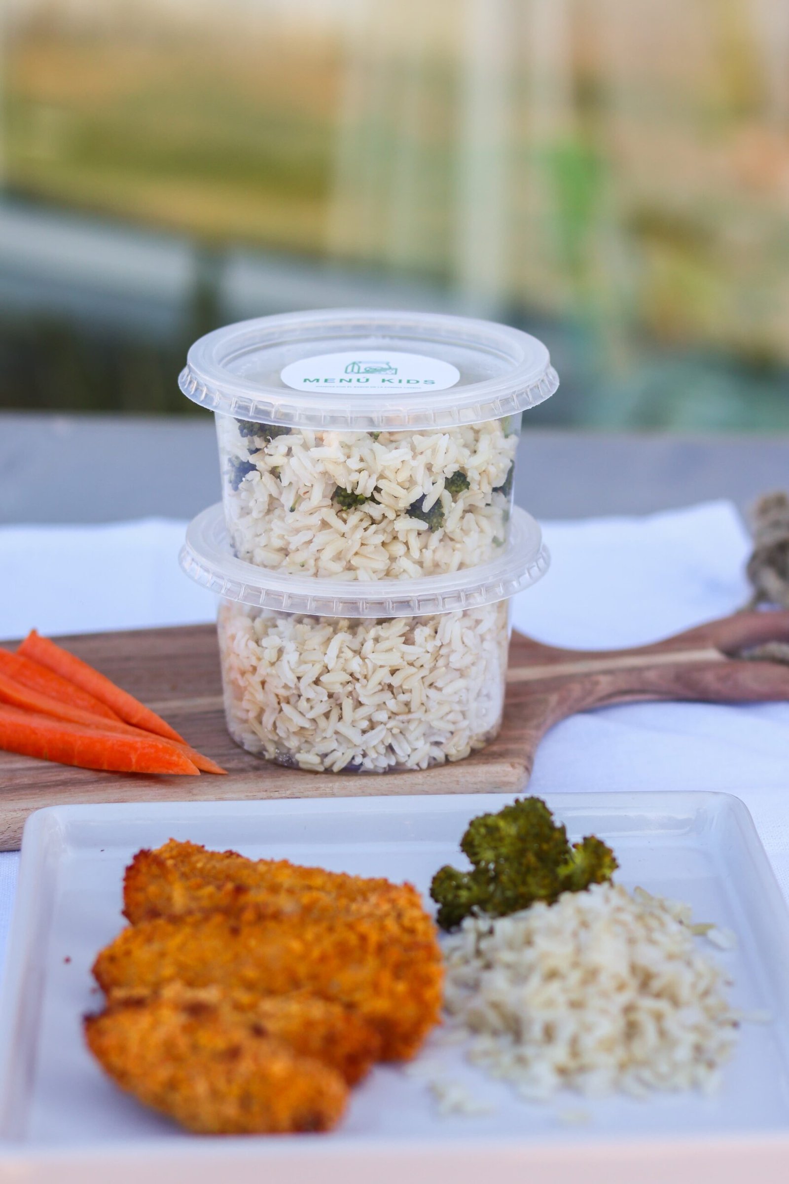 Arroz integral con brócoli/vegetales.